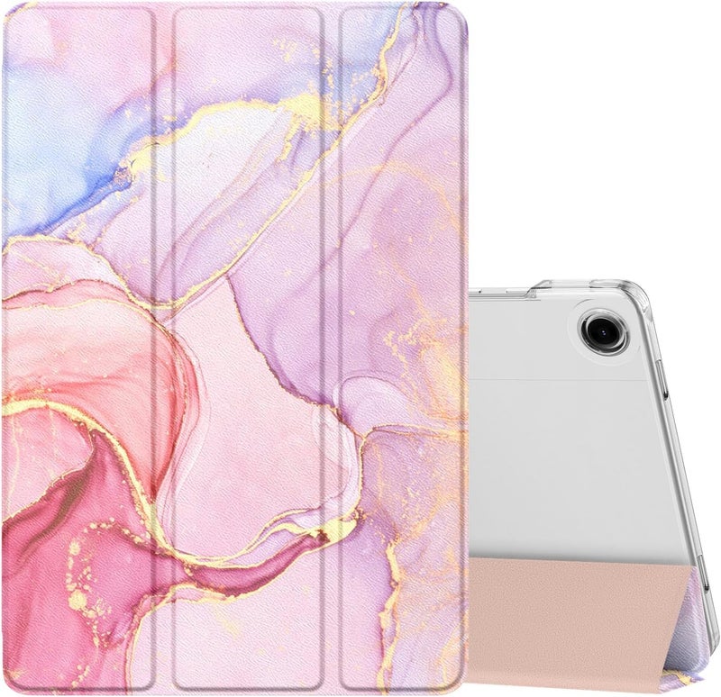 MoKo Case for Galaxy Tab A9+/A9 Plus 11 inch 2023, Slim Stand Protective Smart Cover with Hard PC Translucent Back Shell for Tab A9+ Tablet (SM-X210/X216/X218), Auto Wake/Sleep, Light Pink Gold Marble - Image 1